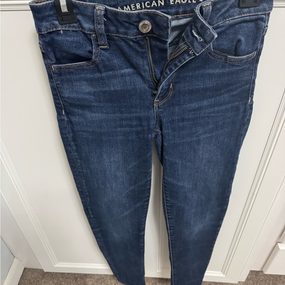 American Eagle Outfitters Women's Dark Blue Skinny Jeans